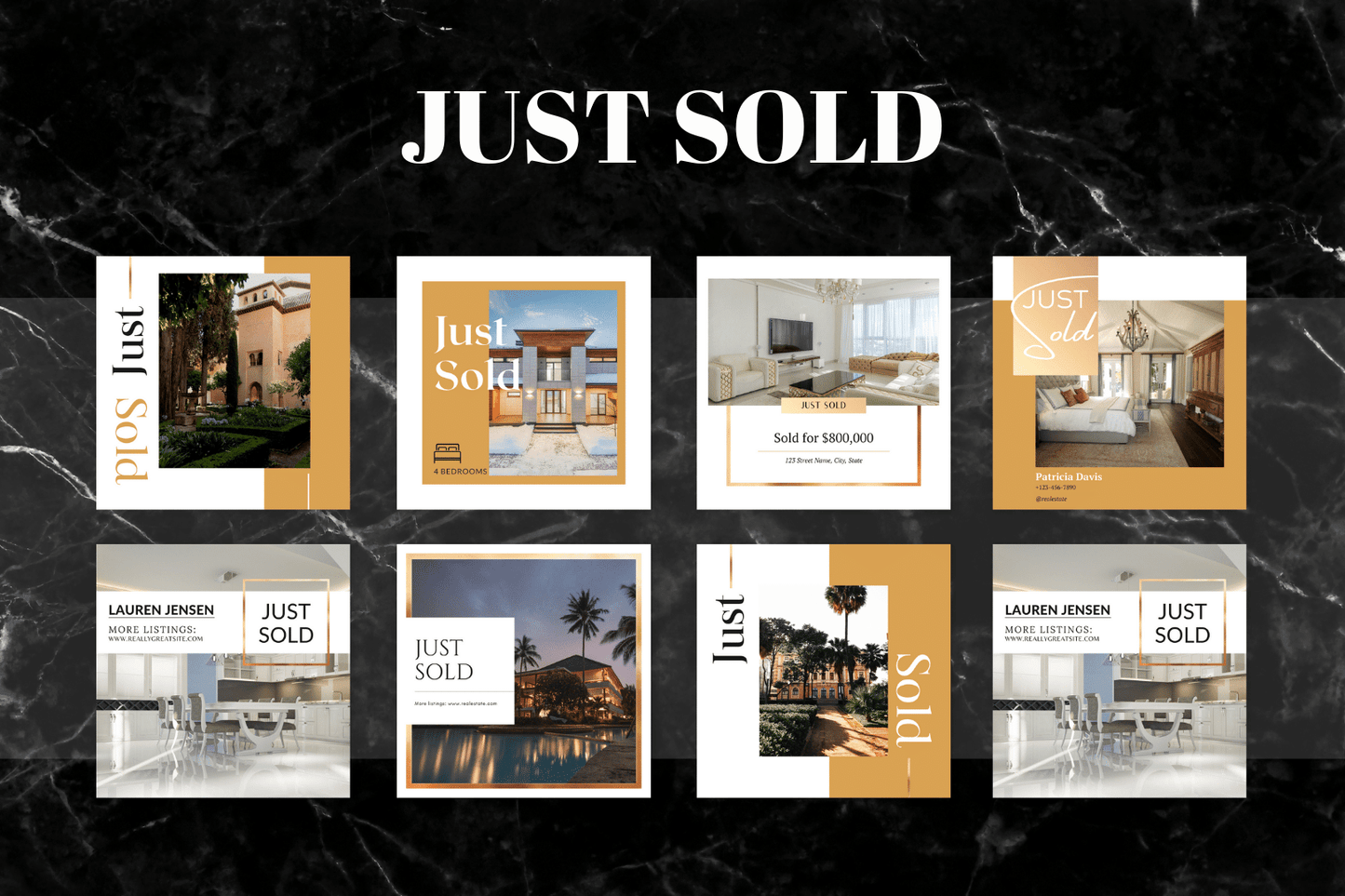 100 Luxurious Golden Templates for Real Estate